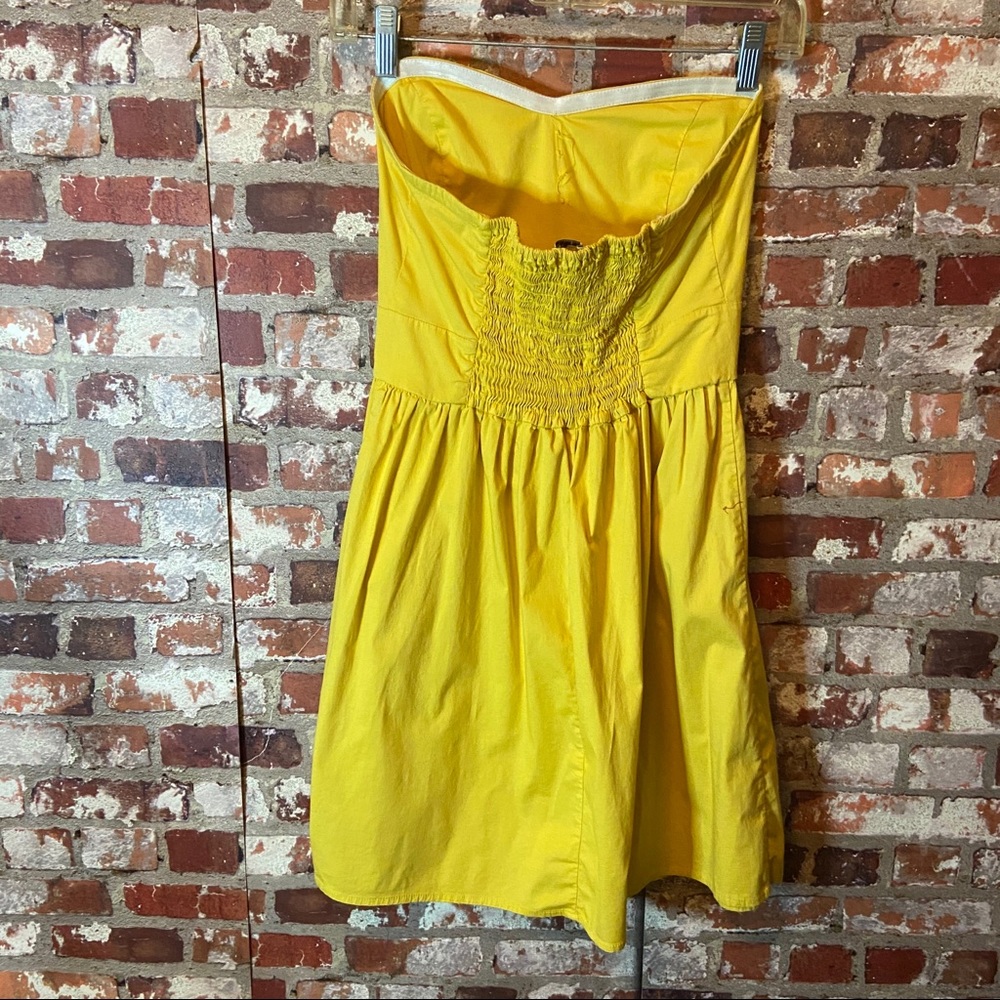 [Bebop]S Strapless Yellow Pin Up Style Sun Dress - Picture 7 of 8